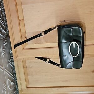 Vintage Guess Black Mini Shoulder Baguette Bag Y2K